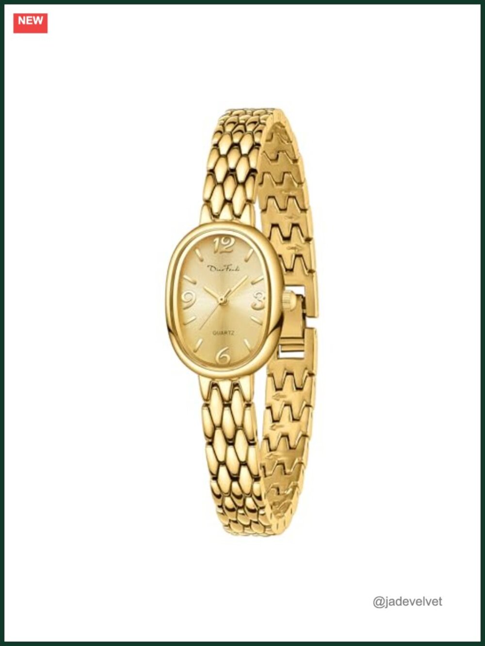 Petite Vintage Oval Gold Women's Watch Waterproof Japanese Quartz Adjustable